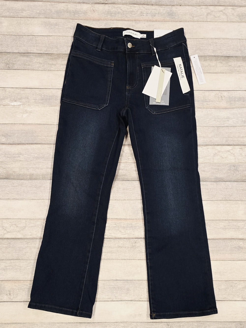 Tahari Mid-rise Miniboot Bootcut Jeans in Blue Size 4p NWT